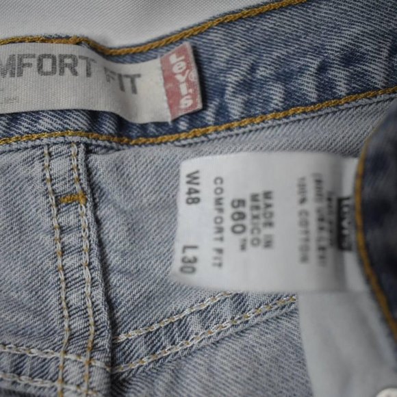 Levi's 560 Comfort Fit Light Wash Blue Jeans 40x30 - Picture 4 of 4